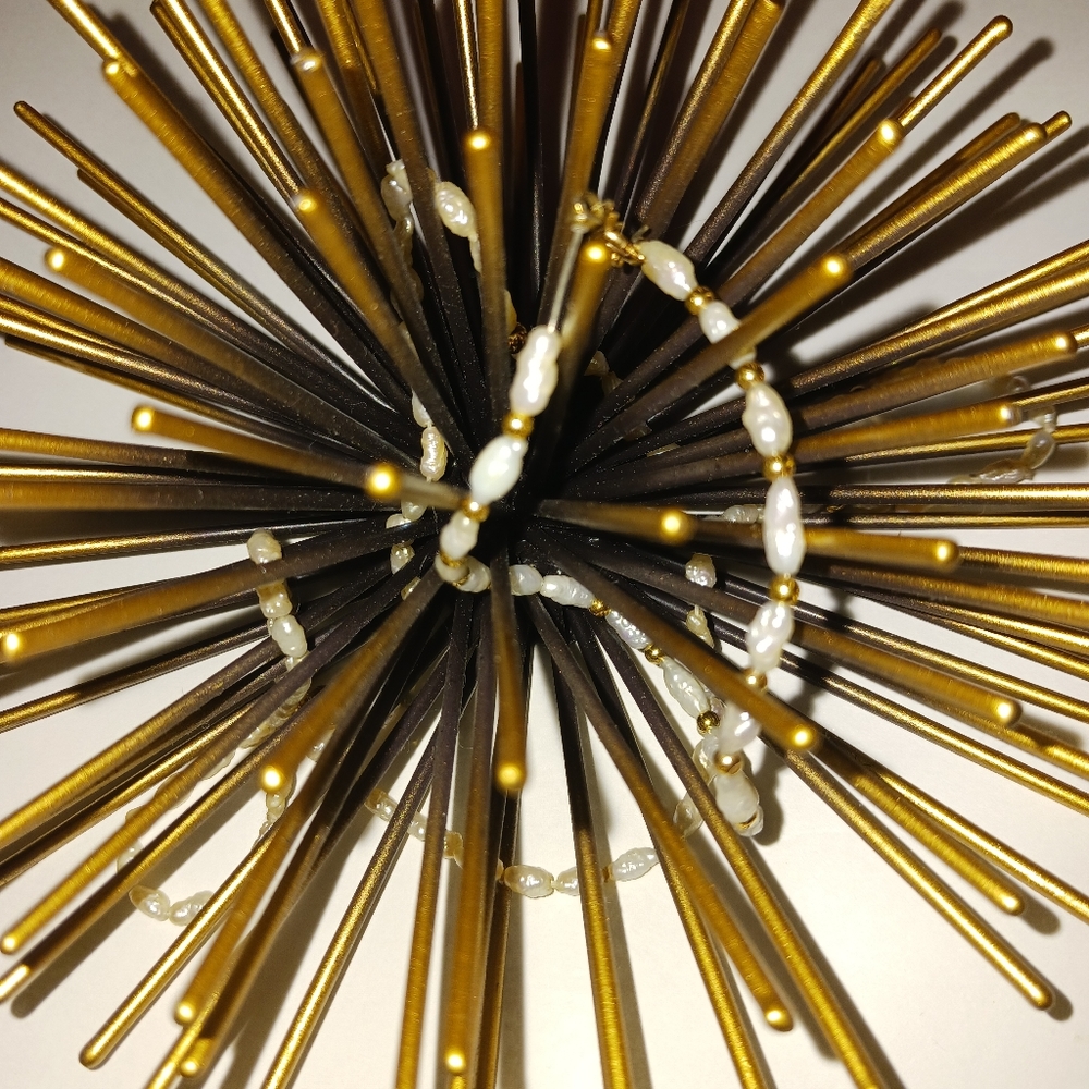 14k gold & fresh water pearls set (stamped 14k)